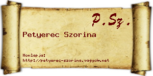 Petyerec Szorina névjegykártya
